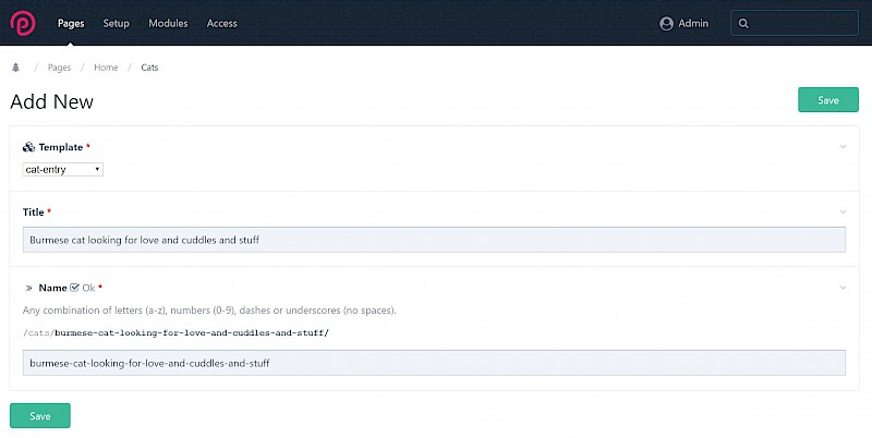 Creating the cat pages